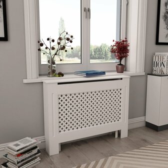 Radiatorombouw 112x19x81,5 cm MDF wit 1