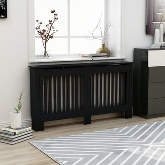 Radiatorombouw 152x19x81,5 cm MDF zwart 1