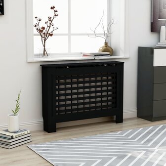 Radiatorombouw 112x19x81,5 cm MDF zwart 1