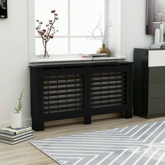 Radiatorombouw 152x19x81,5 cm MDF zwart 1