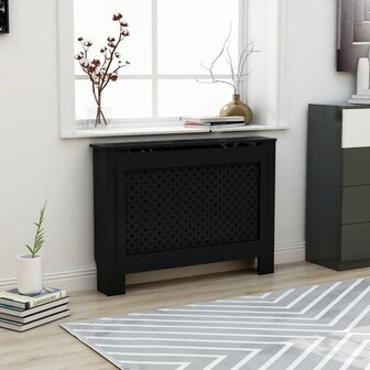 Radiatorombouw 112x19x81,5 cm MDF zwart 1