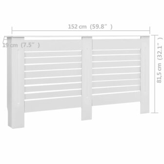 Radiatorombouwen 2 st 152x19x81,5 cm MDF wit 8
