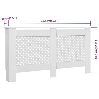 Radiatorombouwen 2 st 152x19x81,5 cm MDF wit 8