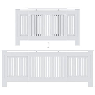 Radiatorombouw 205 cm MDF wit 5