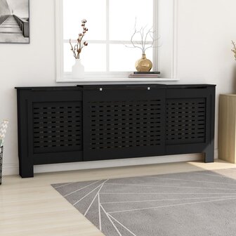 Radiatorombouw 205 cm MDF zwart 1