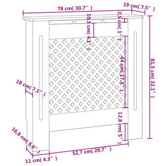 Radiatorombouw 78 cm MDF wit 7