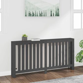 Radiatorombouw 169x19x84 cm massief grenenhout grijs 1
