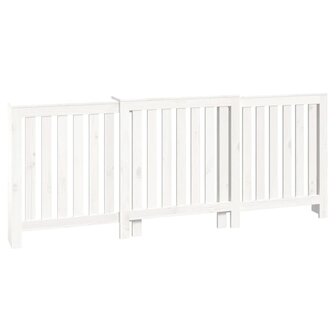 Radiatorombouw 210x21x85 cm massief grenenhout wit 2