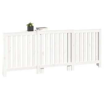 Radiatorombouw 210x21x85 cm massief grenenhout wit 4
