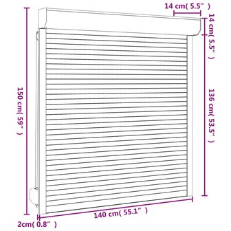 Rolluik 140x150 cm aluminium wit 6
