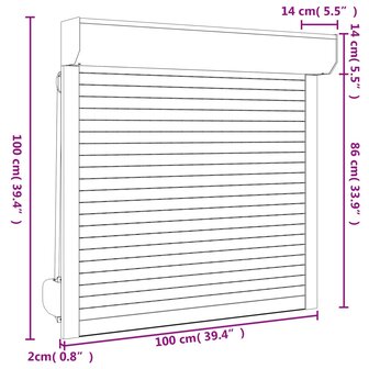 Rolluik 100x100 cm aluminium antracietkleurig 6