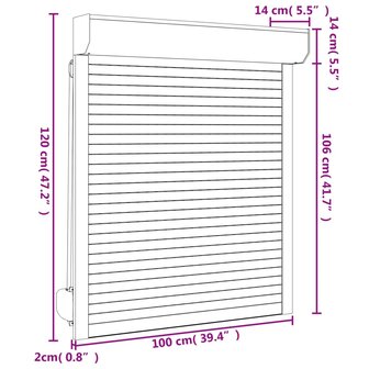 Rolluik 100x120 cm aluminium antracietkleurig 6