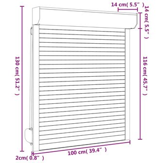 Rolluik 100x130 cm aluminium antracietkleurig 6