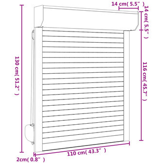 Rolluik 110x130 cm aluminium antracietkleurig 6