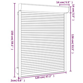 Rolluik 120x150 cm aluminium antracietkleurig 6