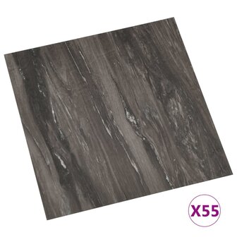 Vloerplanken zelfklevend 55 st 5,11 m&sup2; PVC donkergrijs 2