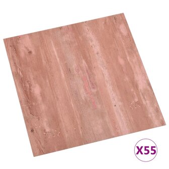 Vloerplanken zelfklevend 55 st 5,11 m&sup2; PVC rood 2