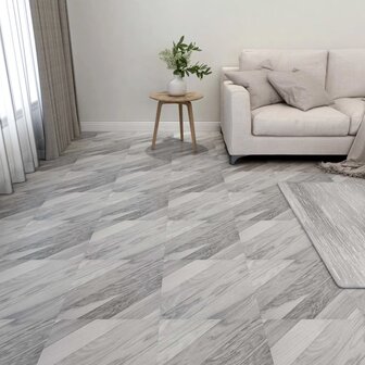Vloerplanken 20 st zelfklevend 1,86 m&sup2; PVC gestreept grijs 1
