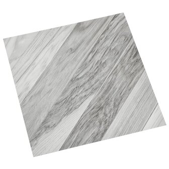 Vloerplanken 20 st zelfklevend 1,86 m&sup2; PVC gestreept grijs 3