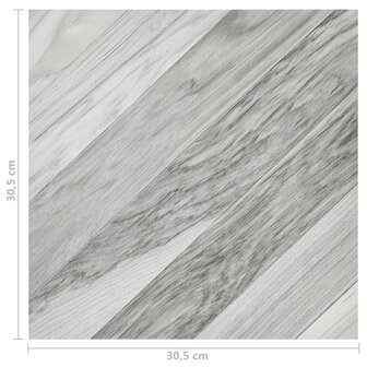 Vloerplanken 20 st zelfklevend 1,86 m&sup2; PVC gestreept grijs 11