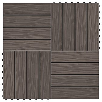 Terrastegels diep reli&euml;f 30x30 cm 1 m&sup2; HKC donkerbruin 11 st 1