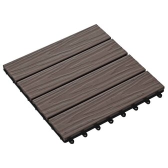 Terrastegels diep reli&euml;f 30x30 cm 1 m&sup2; HKC donkerbruin 11 st 3