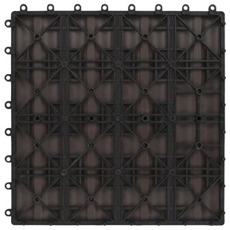 Terrastegels diep reli&euml;f 30x30 cm 1 m&sup2; HKC donkerbruin 11 st 6