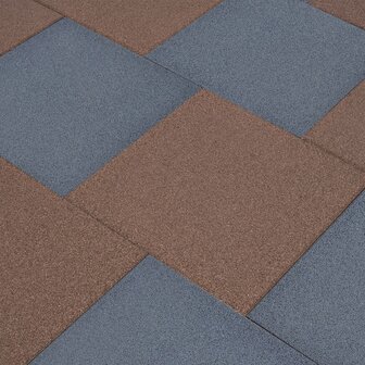 Valtegels 12 st 50x50x3 cm rubber grijs 1