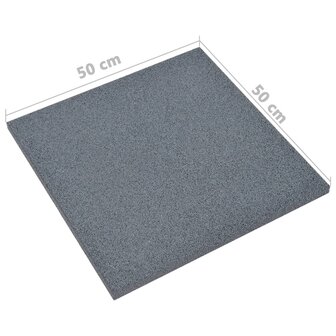 Valtegels 12 st 50x50x3 cm rubber grijs 8