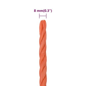 Werktouw 8 mm 50 m polypropeen oranje 6