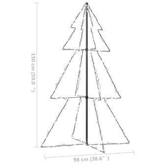 Kegelkerstboom 200 LED&amp;apos;s binnen en buiten 98x150 cm 8