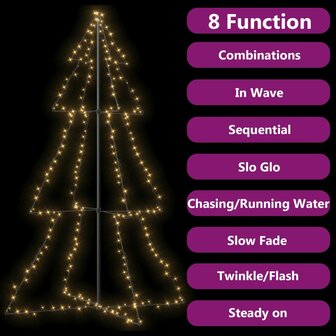 Kegelkerstboom 240 LED&amp;apos;s binnen en buiten 118x150 cm 4