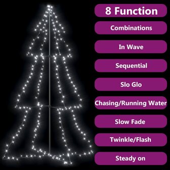 Kegelkerstboom 240 LED&amp;apos;s binnen en buiten 118x150 cm 4