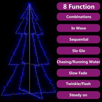 Kegelkerstboom 240 LED&amp;apos;s binnen en buiten 118x150 cm 4