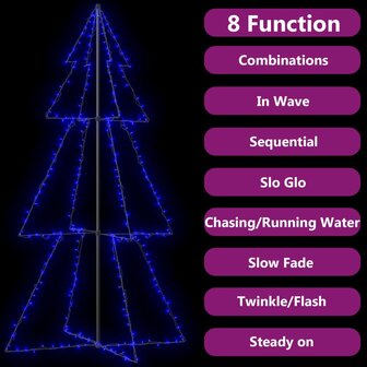Kegelkerstboom 300 LED&amp;apos;s binnen en buiten 120x220 cm 3