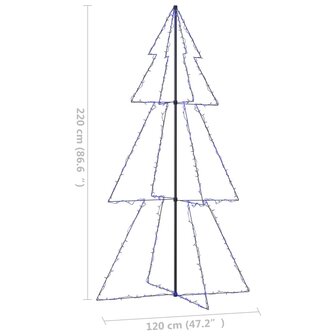 Kegelkerstboom 300 LED&amp;apos;s binnen en buiten 120x220 cm 7
