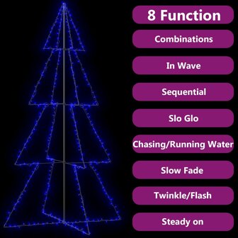 Kegelkerstboom 360 LED&amp;apos;s binnen en buiten 143x250 cm 3