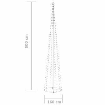 Kegelkerstboom 752 koudwitte LED&amp;apos;s 160x500 cm 8