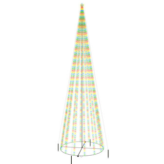 Kegelkerstboom 1134 LED&amp;apos;s meerkleurig 230x800 cm 3