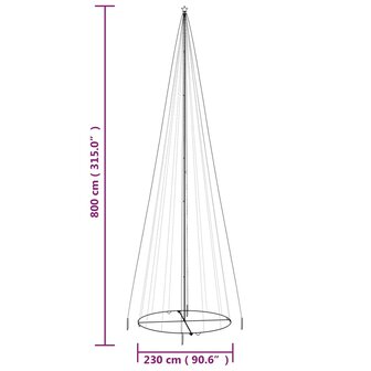 Kegelkerstboom 1134 LED&amp;apos;s meerkleurig 230x800 cm 10