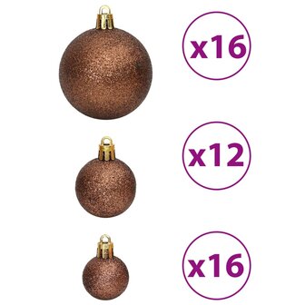Kerstballen 100 st 3/4/6 cm bruin 5