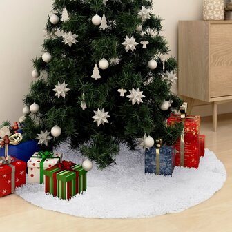 Kerstboomrok 150 cm kunstvacht wit 1