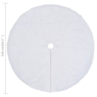 Kerstboomrok 150 cm kunstvacht wit 6