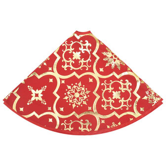 Kerstboomrok luxe met sok 122 cm stof rood 6