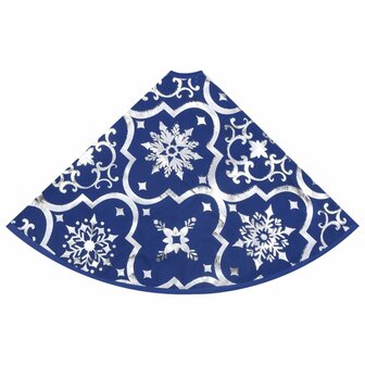 Kerstboomrok luxe met sok 122 cm stof blauw 5