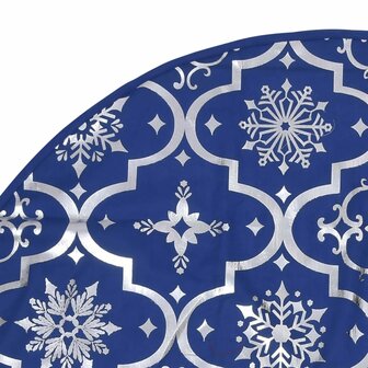 Kerstboomrok luxe met sok 122 cm stof blauw 6