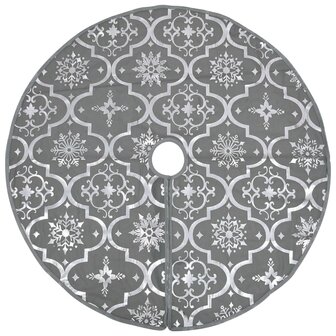 Kerstboomrok luxe met sok 90 cm stof grijs 3