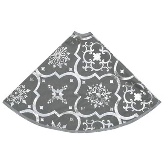 Kerstboomrok luxe met sok 90 cm stof grijs 5