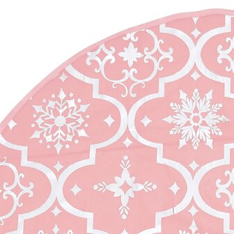 Kerstboomrok luxe met sok 90 cm stof roze 6