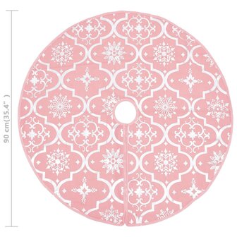 Kerstboomrok luxe met sok 90 cm stof roze 8